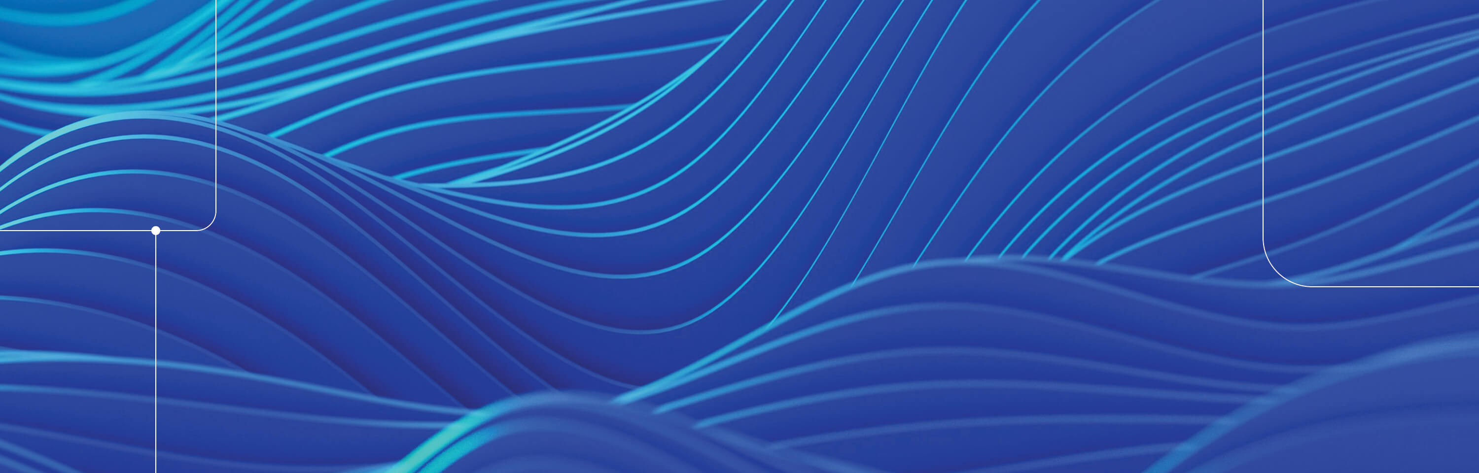 Abstract blue waves with white linework